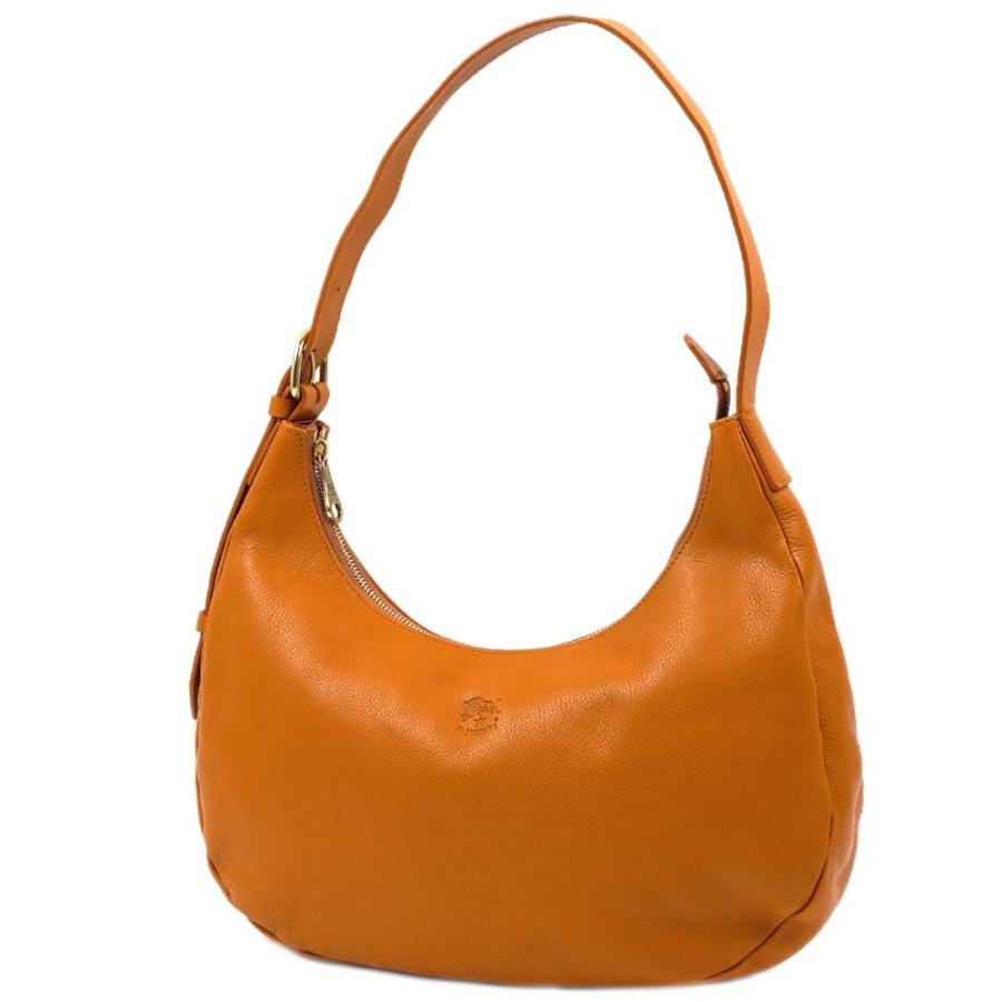 IL BISONTE オレンジ/ブラウン レザー ショルダーバッグ