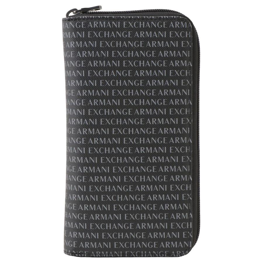アルマーニエクスチェンジ 財布 Armani Exchange メンズ A X Ax ロゴプリント柄 ラウンドファスナー長財布 ブラック ウォレット Cc230 000 最高の