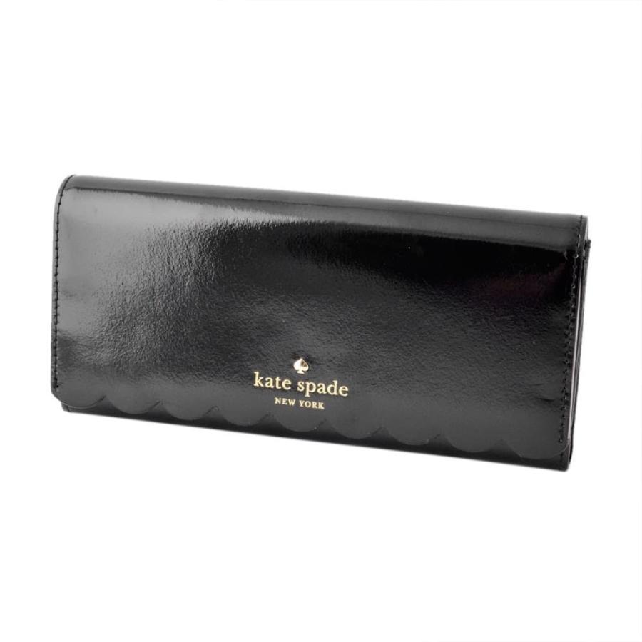 kate spade 長財布 黒 スカラップデザイン