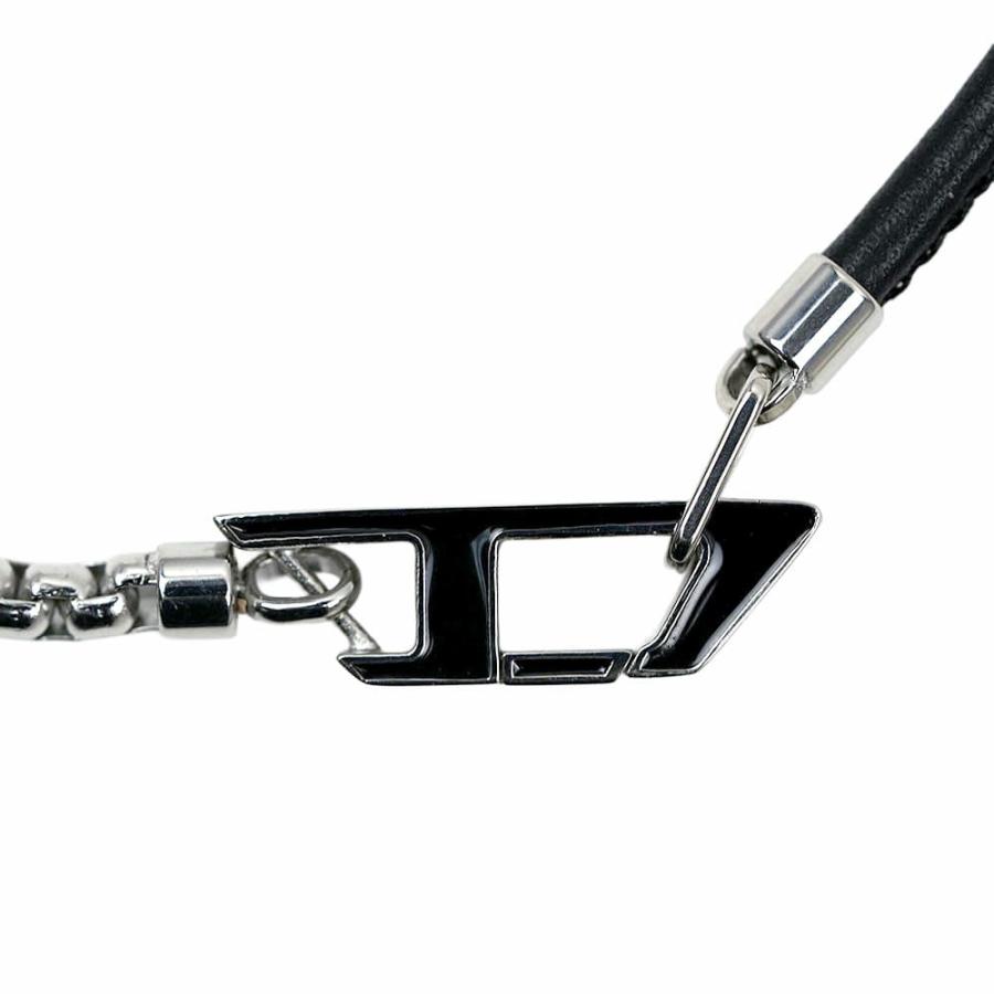 並行輸入品 ディーゼル DIESEL ブレスレット アクセサリー メンズ ブラック×シルバー DX1472040の画像