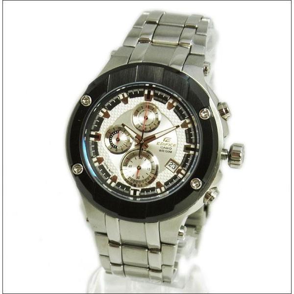 CASIO EDIFICE カシオ エディフィス メンズ腕時計 クロノグラフ ブラック×シルバー 海外モデル EFX-500D-7AV｜39surprise