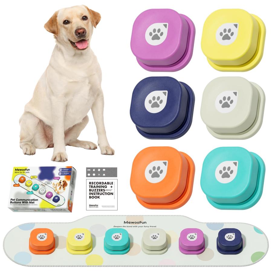 MEWOOFUN 犬用 録音ボタン 6個入り 会話ボタン 音声ボタン ベル 
