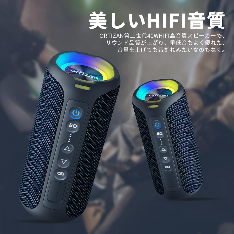 Ortizan スピーカー bluetooth ワイヤレス 防水 IPX7 40W Ortizan スピーカー bluetooth ワイヤレス 防水 IPX7 40W