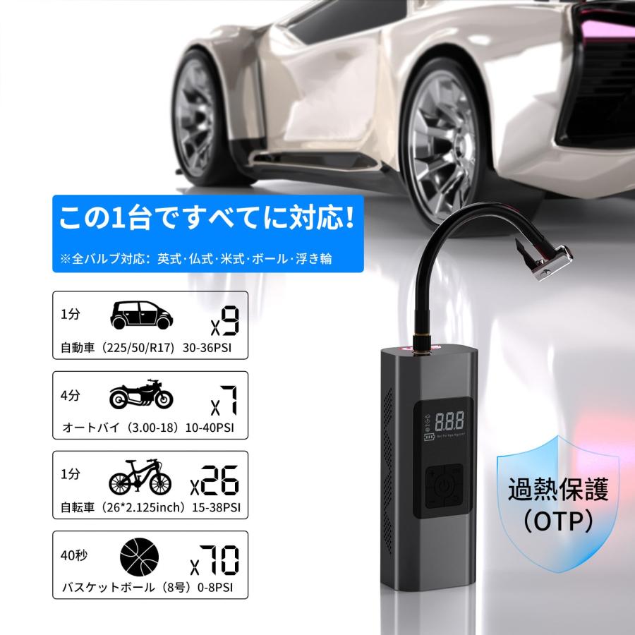 使いやすい 2023強化型電動空気入れ ドイツ純銅モーター 使いやすい 2023強化型電動空気入れ ドイツ純銅モーター