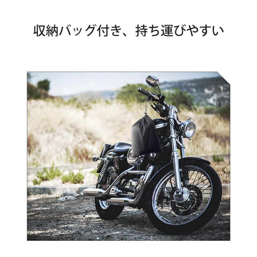 Homwarm バイクカバー 300D厚手 防水 紫外線防止 収納バッグ付き (XXXL, ブラック)｜39thankyou-shop｜06