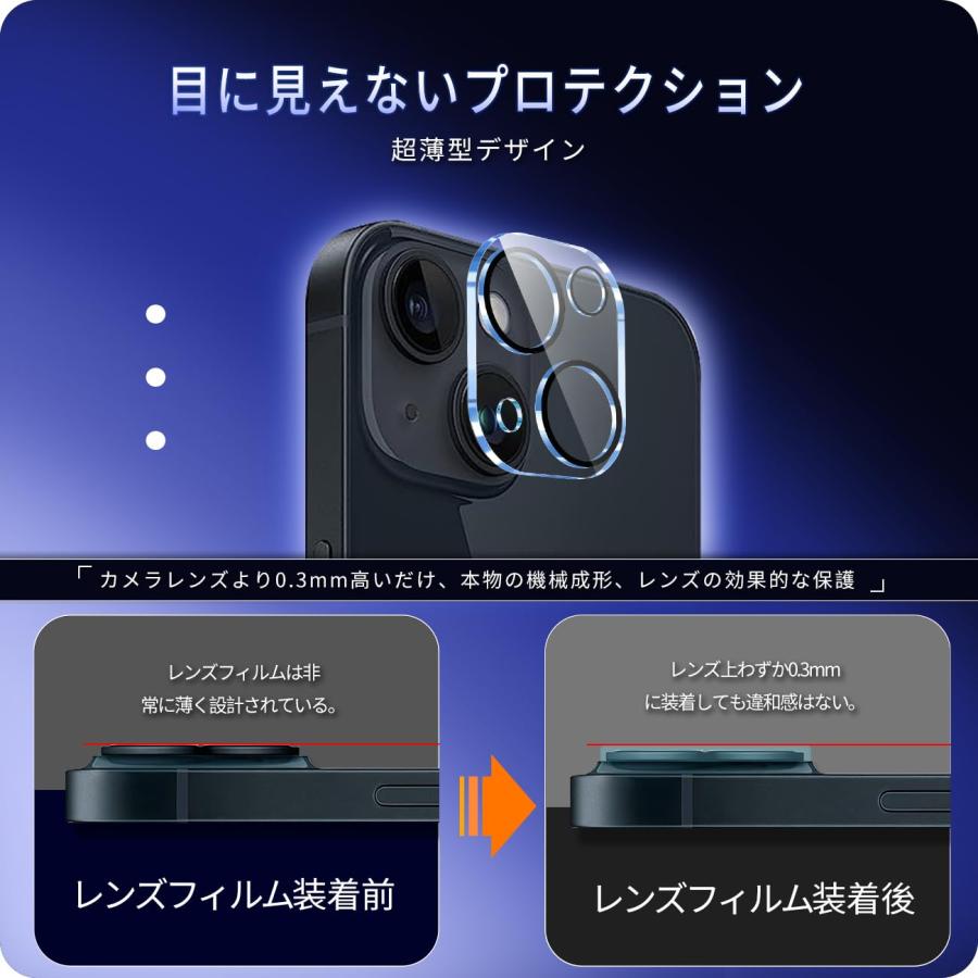 対応 iphone 15 / 15 Plus カメラフィルム 【3枚セット-国産旭硝子素材】 対応 アイフォン 15 / 15 プラス レンズフィル｜39thankyou-shop｜03