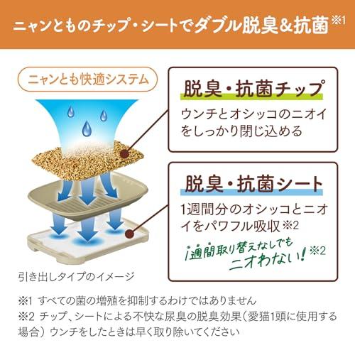 ニャンとも清潔トイレ 猫砂 [天然素材でパワフルに脱臭] 脱臭・抗菌チップ 大きめの粒 2.5L×6個 システムトイレ 猫用 消臭 ネコ砂 (ケの画像