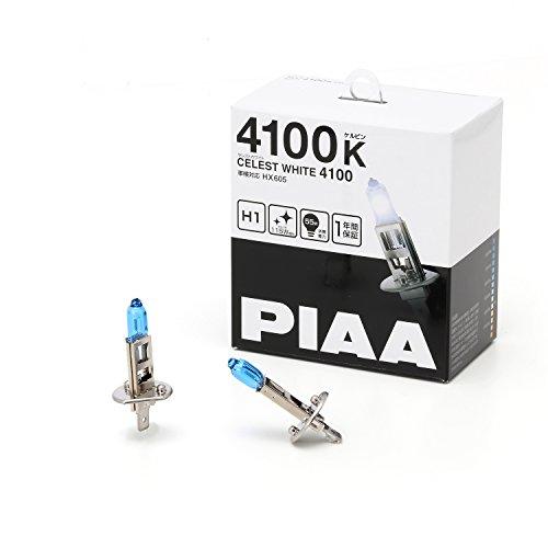 PIAA ヘッドランプ/フォグランプ用 ハロゲンバルブ H1 4100K セレストホワイト 車検対応 2個入 12V 55W (115W相当) 安
