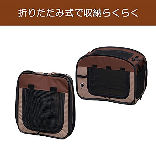 アイリスオーヤマ 折りたたみソフトケージ ブラウン Lサイズの画像