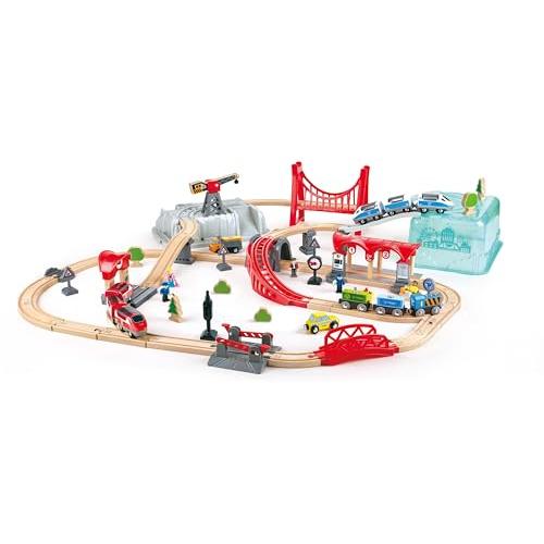 Hape(ハペ) お片付けシティレールボックス レールセット 75×87×14cm 3才以上 木製 知育玩具 おもちゃ E3771_1