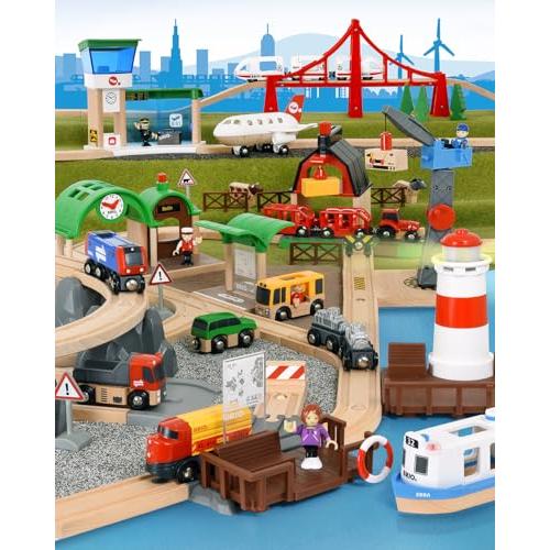 BRIO（ブリオ）WORLD ワールドデラックスセット [電車 船 飛行機 おもちゃ 木製 レール] 33766 33766-w.jpg