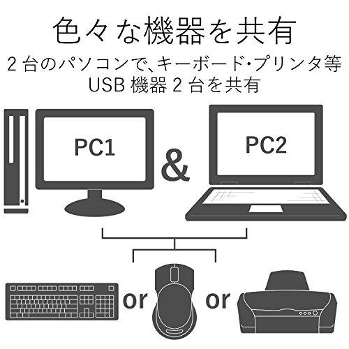 エレコム(ELECOM) KVMスイッチ キーボード・マウス用 手元スイッチ付