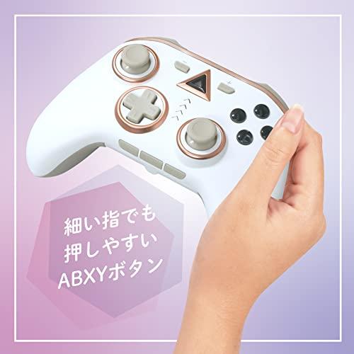 アローン Switch/有機EL Switch用 ワイヤレス コントローラー パール 連射機能 自動連射機能付き 上品なパールカラー ALG-Nの画像