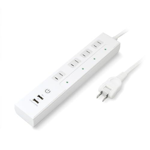 STYLED USB充電ポート付き スマートタップ AC4口 USB2ポート 合計3.1A