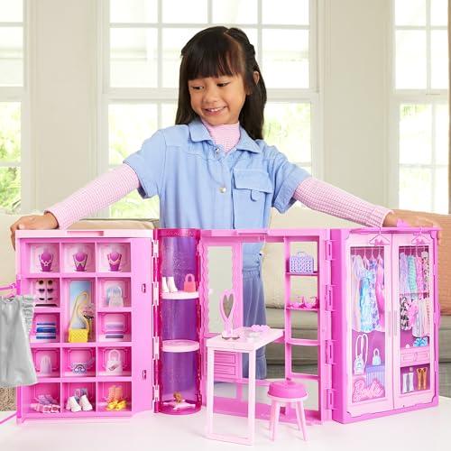 ハウス型ドールクローゼット バービー(Barbie) しゅうのうりょくばつぐん! おしゃれなピンクの