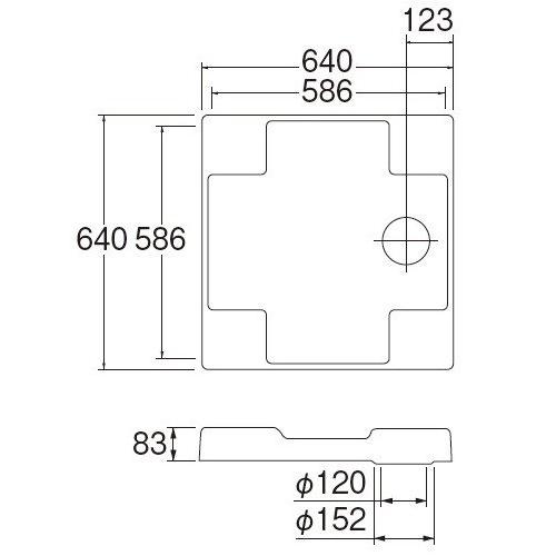 SANEI(サンエイ) 洗い濯ぎ機食麺麭 外寸640mm×640粍 耐荷重200kg 象牙色白いこと H5410-640