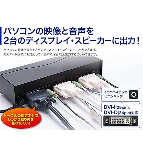 サンワサプライ DVIディスプレイ分配器(2分配) フルHD対応 VGA-DVSP2 