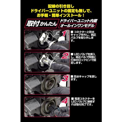 IPF ヘッドライト フォグランプ LED 車用 H4 Hi Lo切替 4000lm 3200lm 4000K 温白色 12V用 2本入 車検対_2