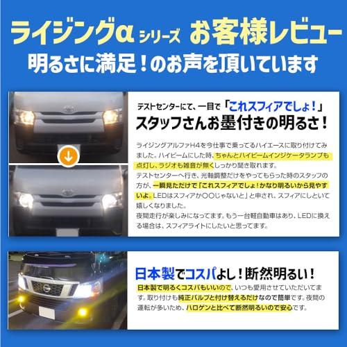 スフィアライト RIZINGα H8 H9 H11 H16 LED ヘッドライト 6000K ホワイト 12V 3600lm 車検対応 日本製