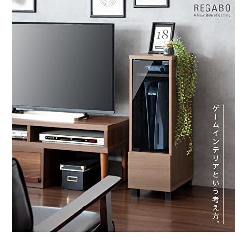 宮武製作所 ゲームラック REGABO(レガボ) PS5対応 幅26×奥行き36.5×高さ82ｃｍ ガラス扉付 引き出し付 ゲーム機やソフトをま_1
