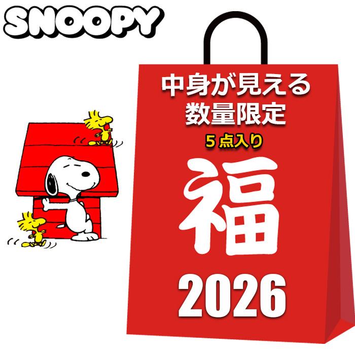 スヌーピー グッズ 2026 福袋 中身が見える 5点入り 1980円 レディース トートバッグ エコバッグ ソックス 靴下 巾着袋 まとめ売り クリスマス プレゼント 2025 | SNOOPY