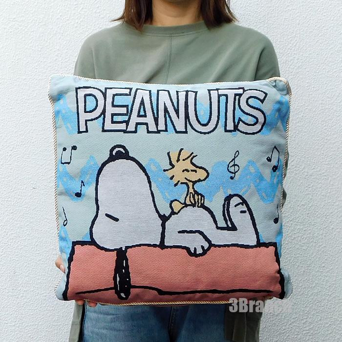 スヌーピー グッズ ゴブラン織りクッション スクエア クッション 雑貨 SNOOPY インテリア おしゃれ ゴブラン クッション 3カラー | SNOOPY | 06