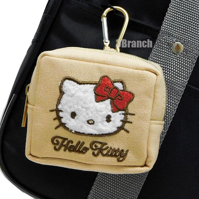sanrio（サンリオ） ポーチ カラビナ付き ミニポーチ 立体アップリケ