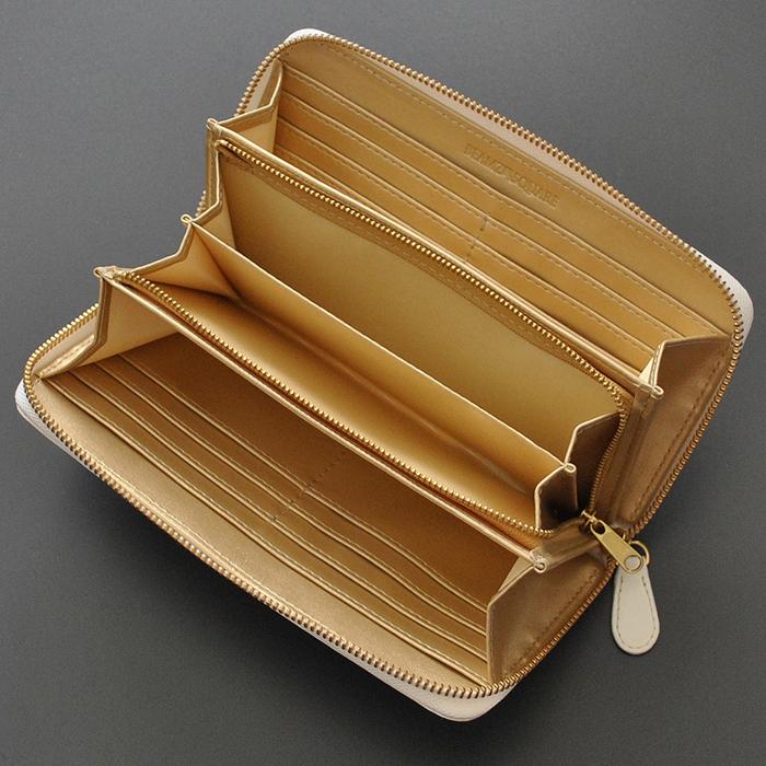未使用品　牛革金運ゴールド　 ラウンドファスナー 長財布 sankyo shokai（三京商会） ［5%OFFクーポン］クロコダイル ラウンド