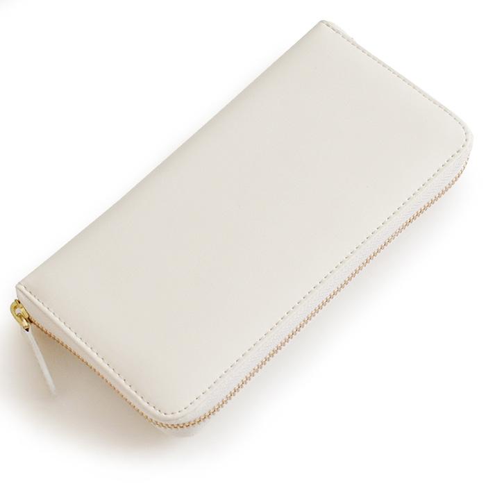 財布 ラウンドファスナー 長財布 メンズ 白 ブランド 開運 金運財布