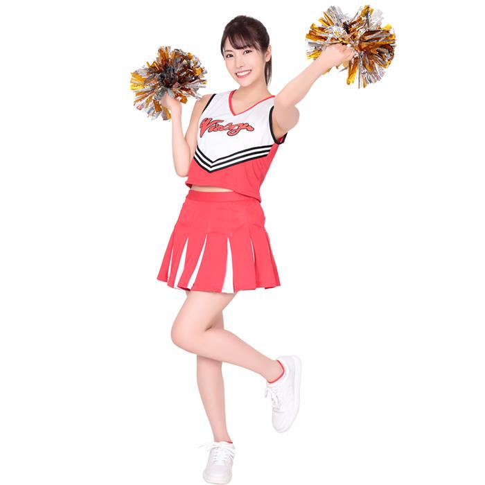 チアガール コスプレ 衣装 レディース 赤 女性 男ウケ セクシー