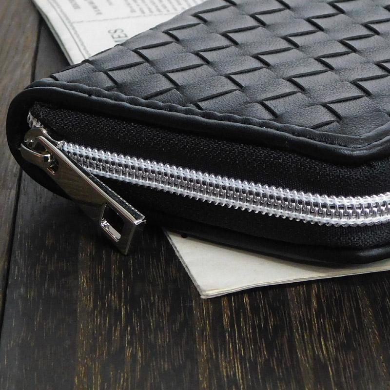 注目！ イントレチャート 編み込み メンズ 長財布 ラウンドファスナー 新品 注目！ イントレチャート 編み込み メンズ 長財布 ラウンド