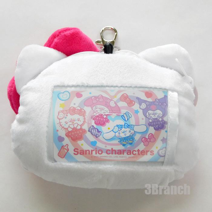 ハローキティ ぬいぐるみ フェイス型 リール付き パスケース 定期入れ デコラ レディース カードケース コインケース パスポーチ チャーム | ハローキティ | 01