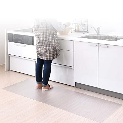 山善(YAMAZEN) キッチンマット 透明 クリア 拭ける 傷防止 シート 60×180cm 1.5mm厚 (はさみでカットできる/床暖房対応 | 