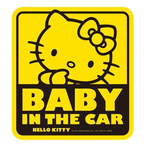 セイワ (SEIWA) 車内用品 ハローキティ 車用メッセージステッカー 2枚入り KT341 BABY IN THE CAR 内外貼り兼用タイプ