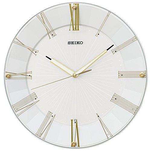 セイコークロック 掛け時計 電波 アナログ 白 パール KX214H SEIKO 直径32.7×4.6cm | 