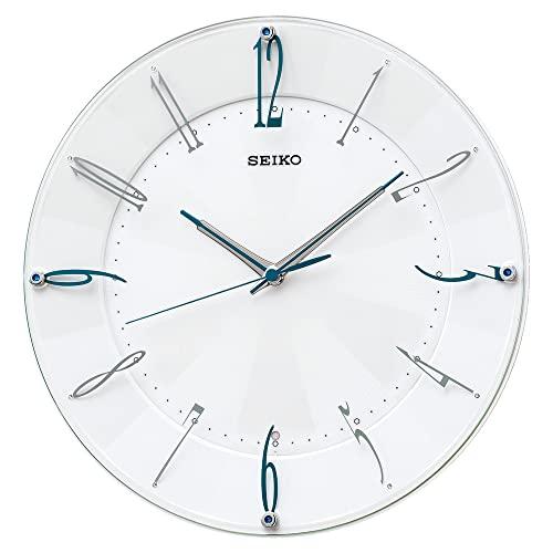 セイコークロック 掛け時計 電波 アナログ 白 パール KX214W SEIKO 直径32.7×4.6cm | 