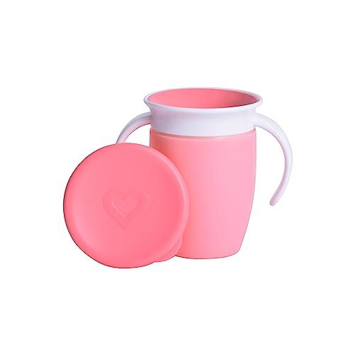 munchkin マンチキン ハンドル付きミラクルカップ ピンク パステル 6ヶ月から こぼれない プラスチック 子供 ベビーマグ コップ飲み | 