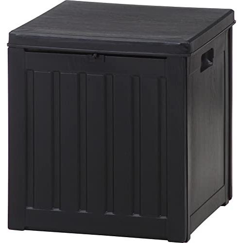 不二貿易 (Fujiboeki) 収納ボックス 幅42.8×奥行42.8×高さ46.4cm ブラック 屋外 防水タイプ 鍵穴つき 商品 76L 38