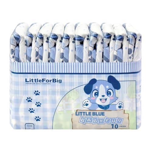 LittleForBig 大人用不織布おむつ10枚入り【青いベビーケモノちゃん】 LittleForBig 大人用不織布おむつ 10枚入り*1パック 可愛い絵柄青い
