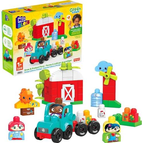 メガブロック (MEGA BLOKS) グリーンタウン ミツバチとたのしい農場 トラクターのセットブロックセットブロック ピース数：51ピース 1