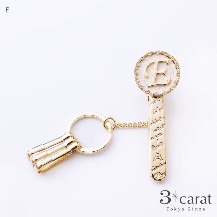 キーホルダー バッグキークリップ イニシャル 3carat 車 鍵 バッグ チャーム アクセサリー ギフト プレゼント｜3carat-store｜04