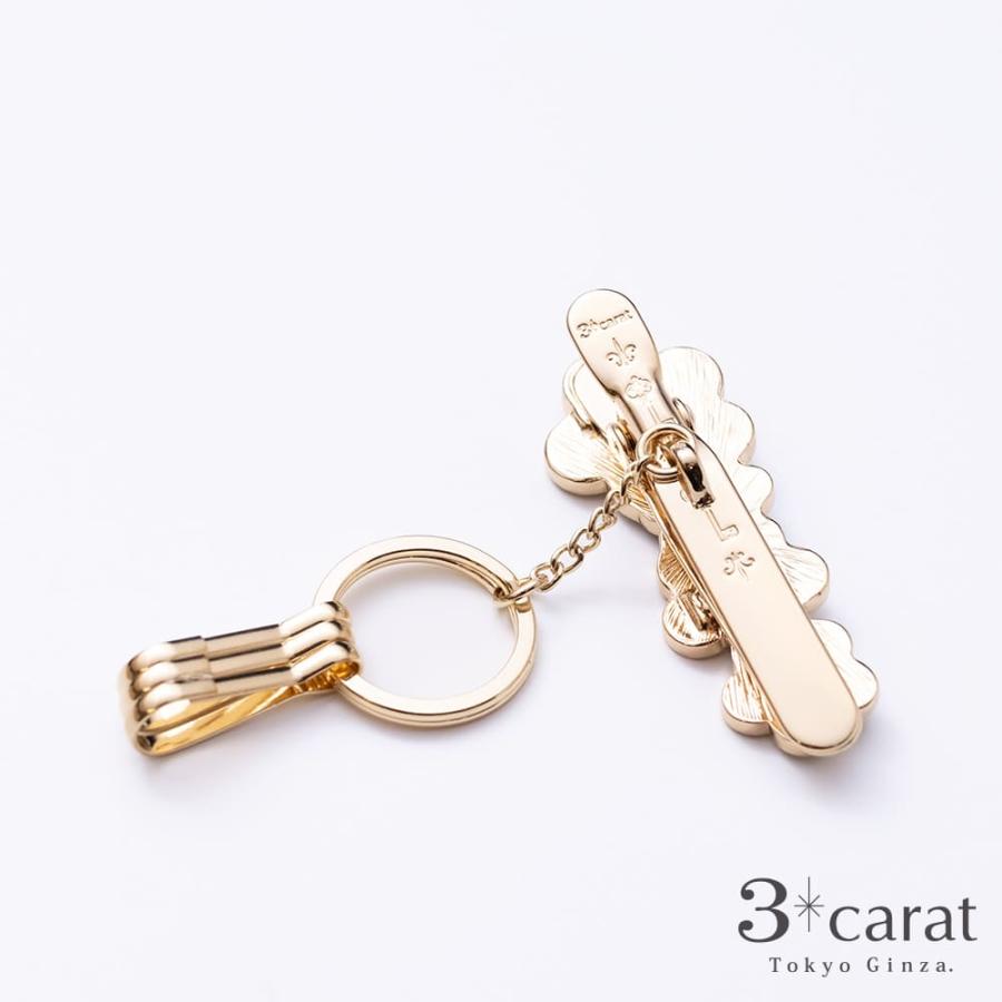 バッグキークリップ シェル・フワラー 3carat 車 鍵 キークリップ