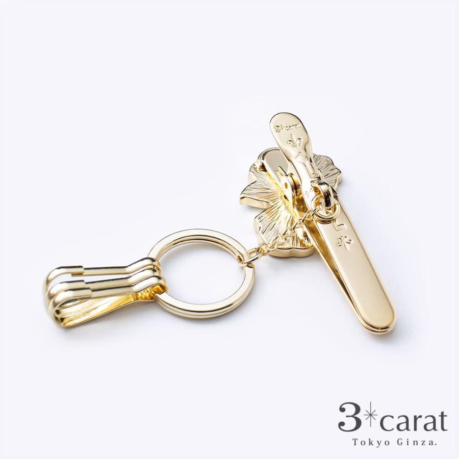 バッグキークリップ シェル・ローズ 3carat 車 鍵 キークリップ
