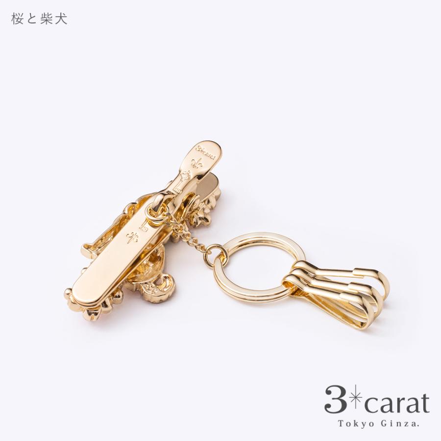 犬モチーフ キークリップ バッグキークリップ 桜と柴犬 – 3carat（スリーカラット）オンラインストア