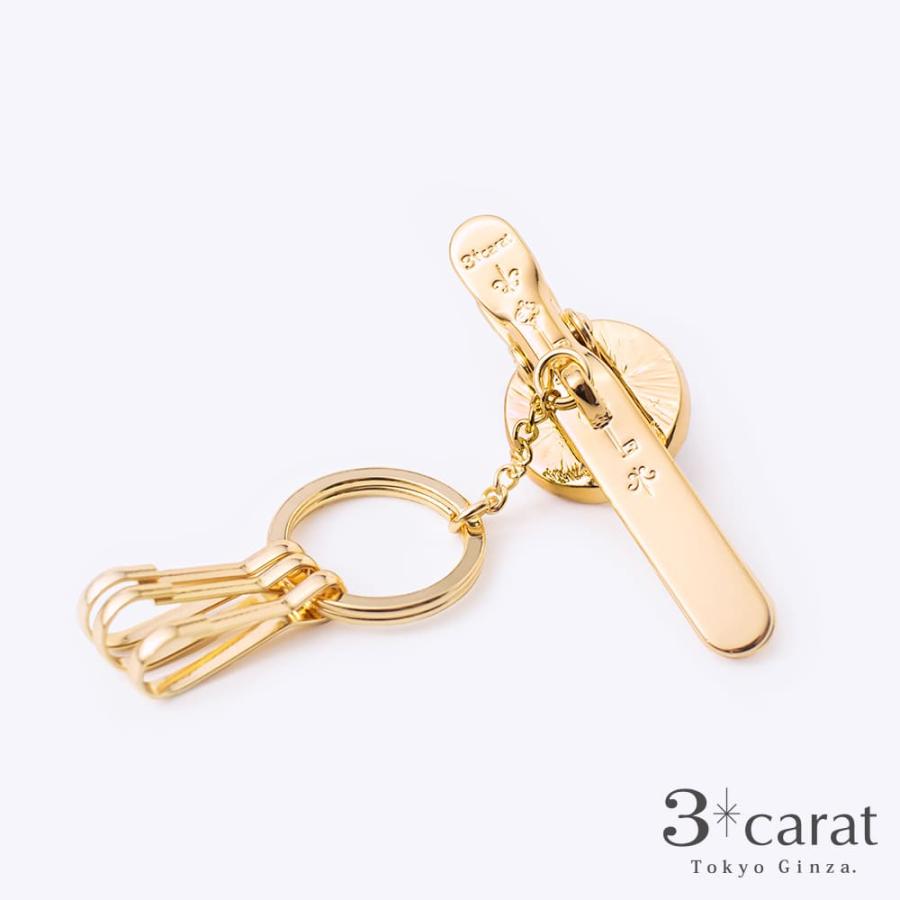 バッグキークリップ ニュアンスシェル 全2色 3carat 車 鍵 キー