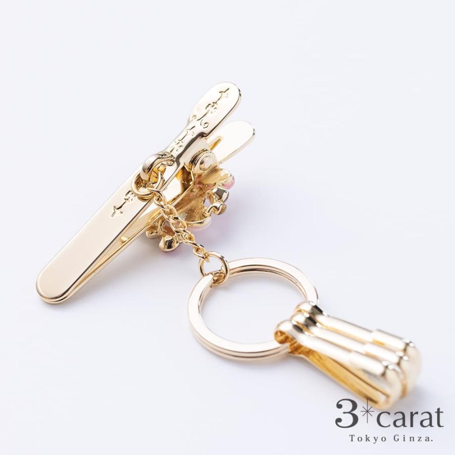 キーホルダー バッグキークリップ うさぎ クローバー 3carat 車 鍵