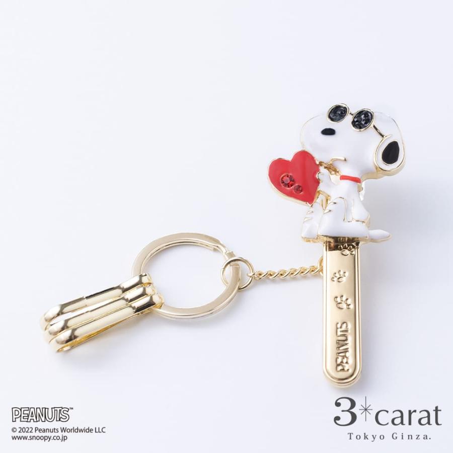 スヌーピー グッズ キーホルダー バッグキークリップ JOE COOL ハート PEANUTS キャラクター チャーム 3carat｜3carat-store｜02