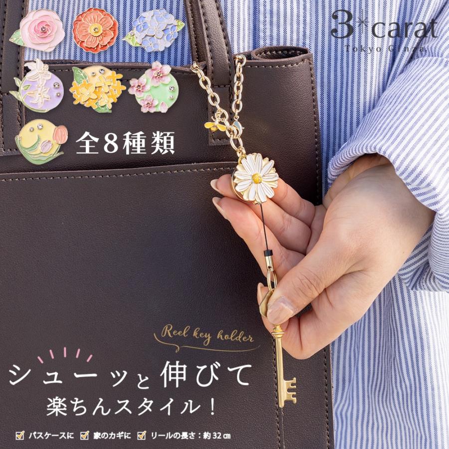 リールキーホルダー フラワーガーデンシリーズ リール キーホルダー