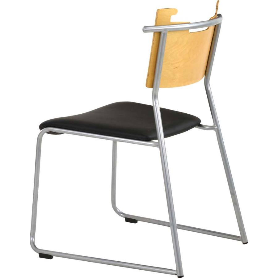 チェア 椅子 イス スチール ソフトレザー プライウッド スタッキング 積み重ね ダイニング 北欧 おしゃれ 食堂 会議室 取っ手 バッグ掛け |  | 03