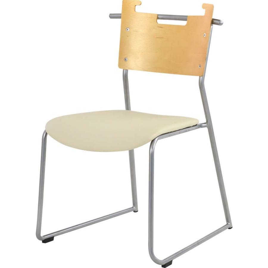 チェア 椅子 イス スチール ソフトレザー プライウッド スタッキング 積み重ね ダイニング 北欧 おしゃれ 食堂 会議室 取っ手 バッグ掛け |  | 02